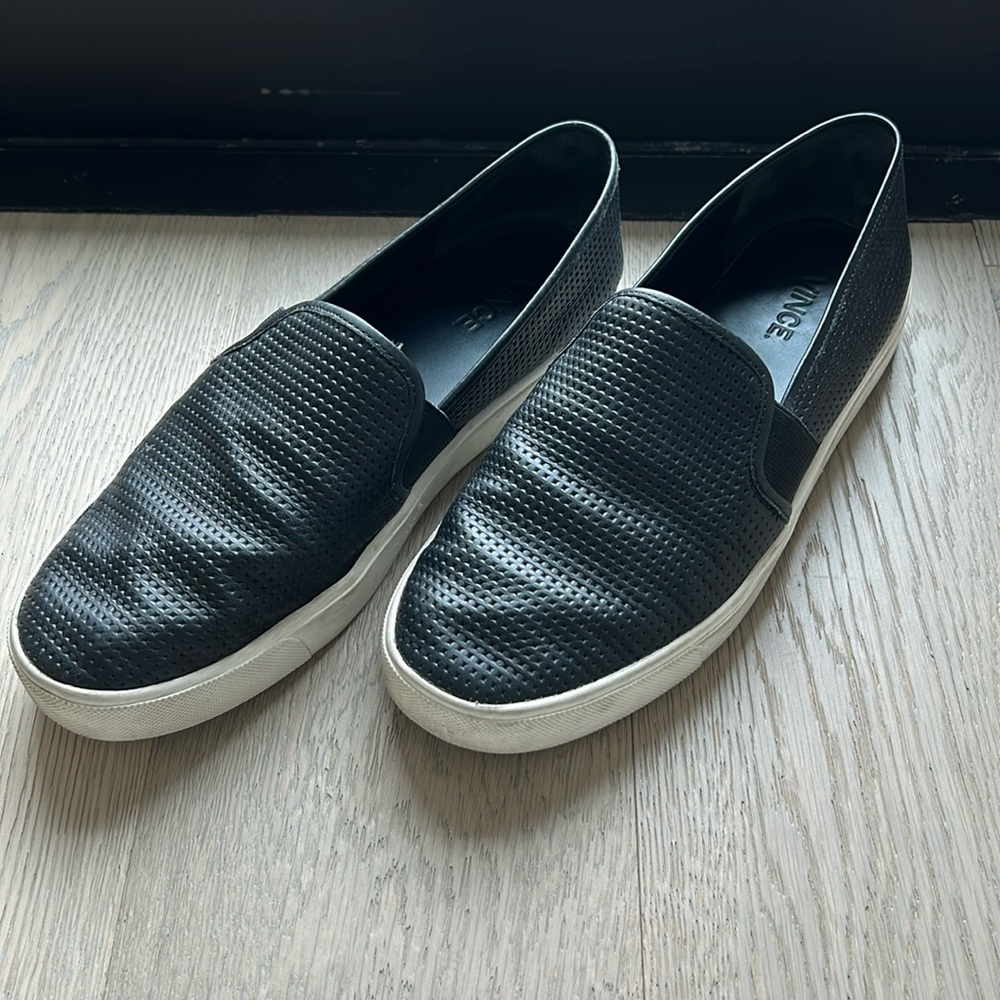 Vince Leather Blair Slip-On Sneaker Black